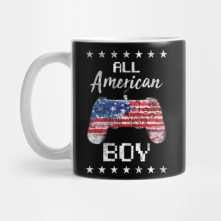 Funny All American Boys 4th July Gaming Son Video Game USA Mug